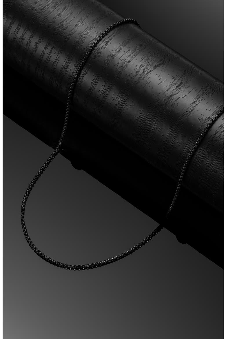 Men's Box Chain Necklace, Alternate, color, BLACK