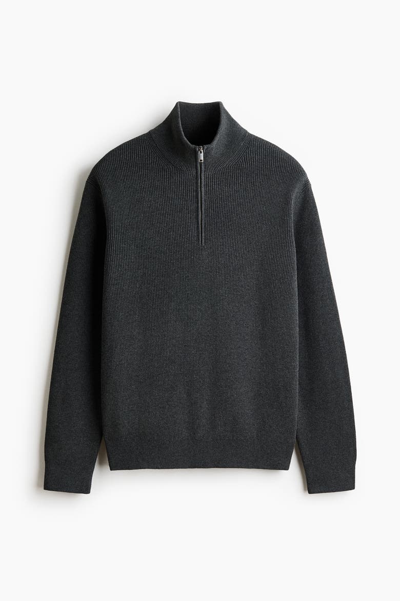 Regular-fit Half-zip Sweater, Alternate, color, Dark gray