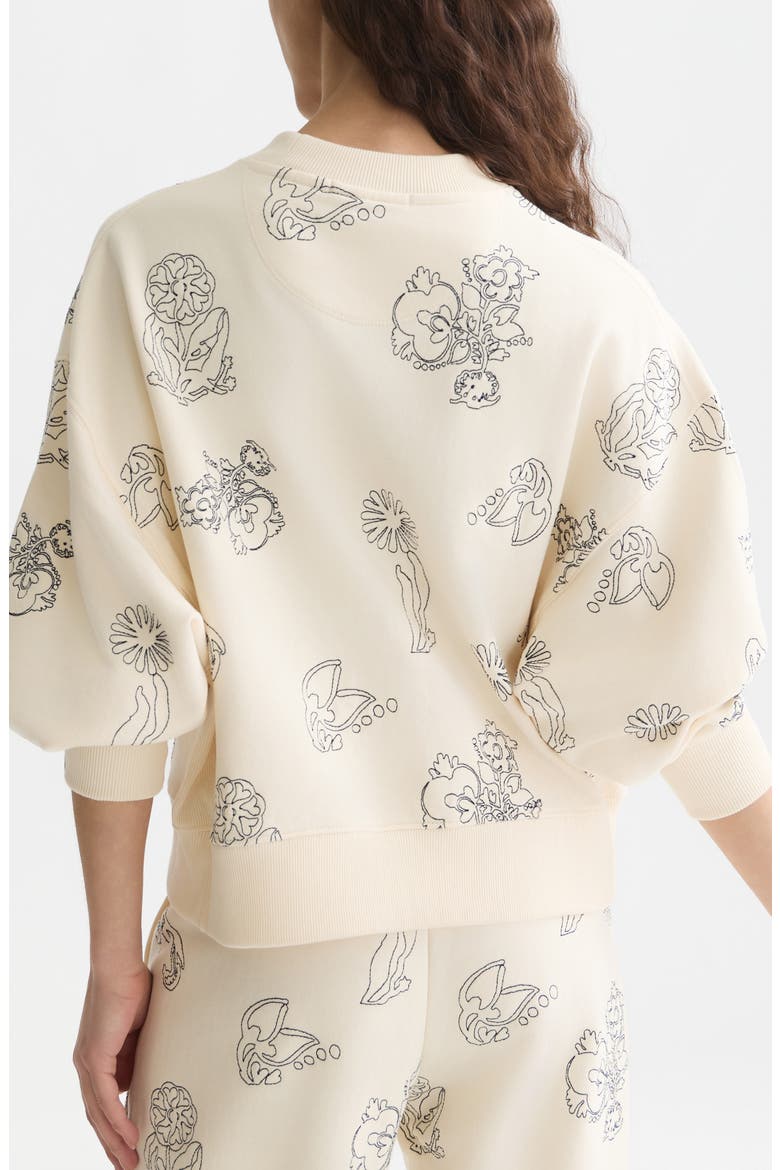 Embroidered Sweatshirt, Alternate, color, EGGNOG