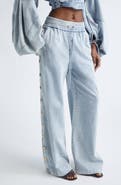 Zimmermann Rebellion Snap Detail Wide Leg Drawstring Jeans