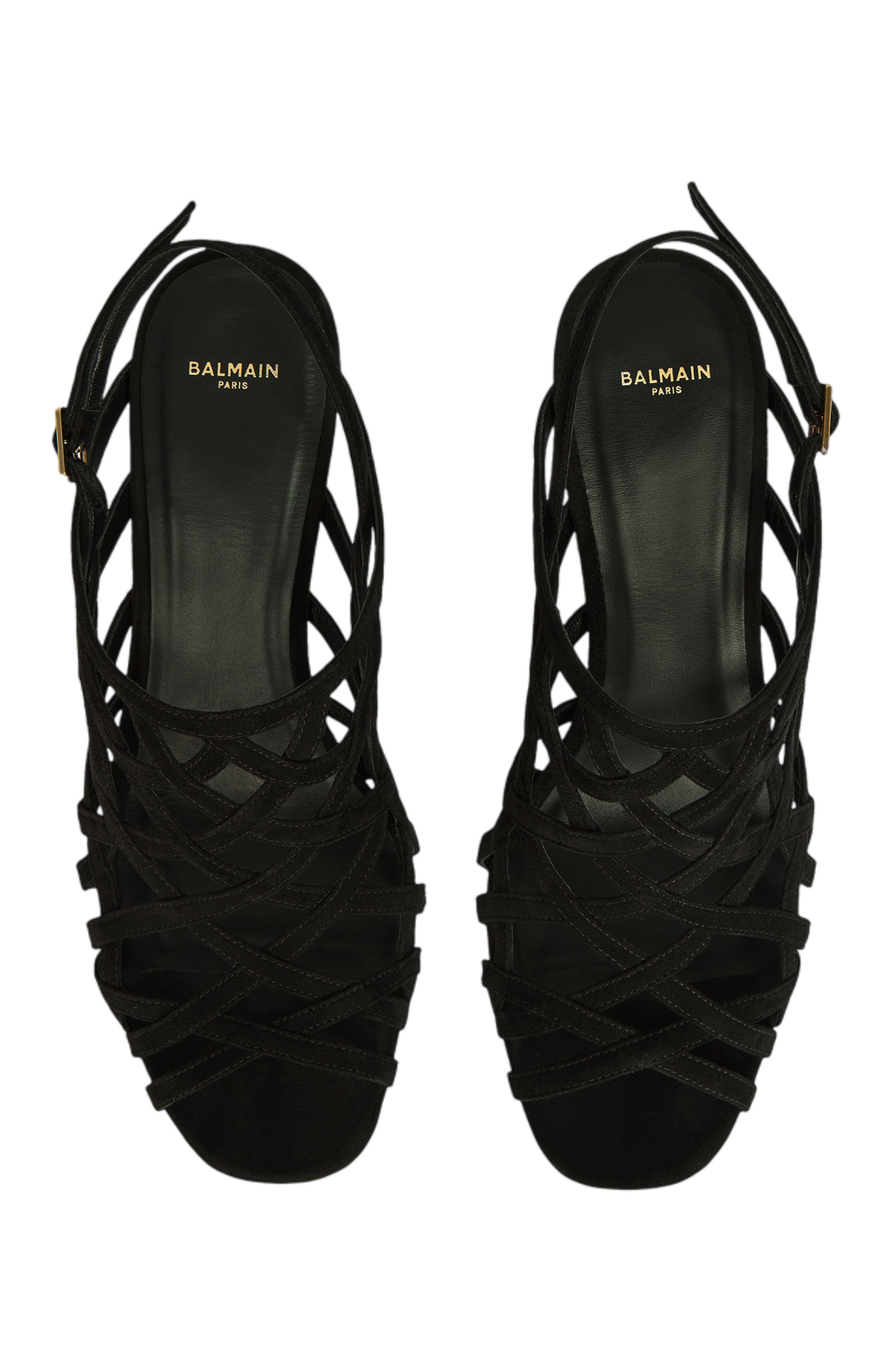 Wedge Cage Sandals in Suede, Alternate, color, multicolor