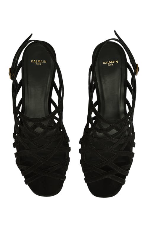 Balmain Wedge Cage Sandals In Multicolor