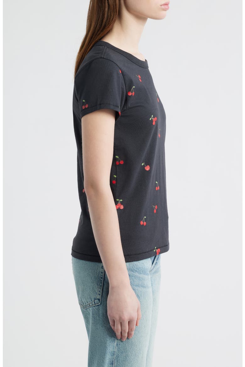 Cherry Print Cotton Graphic T-Shirt, Alternate, color, BLACK MULTI