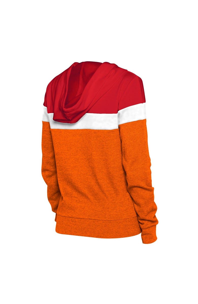 New Era Women's New Era Orange/Red Tampa Bay Buccaneers Throwback Colorblock Full-Zip Hoodie, Alternate, color, 