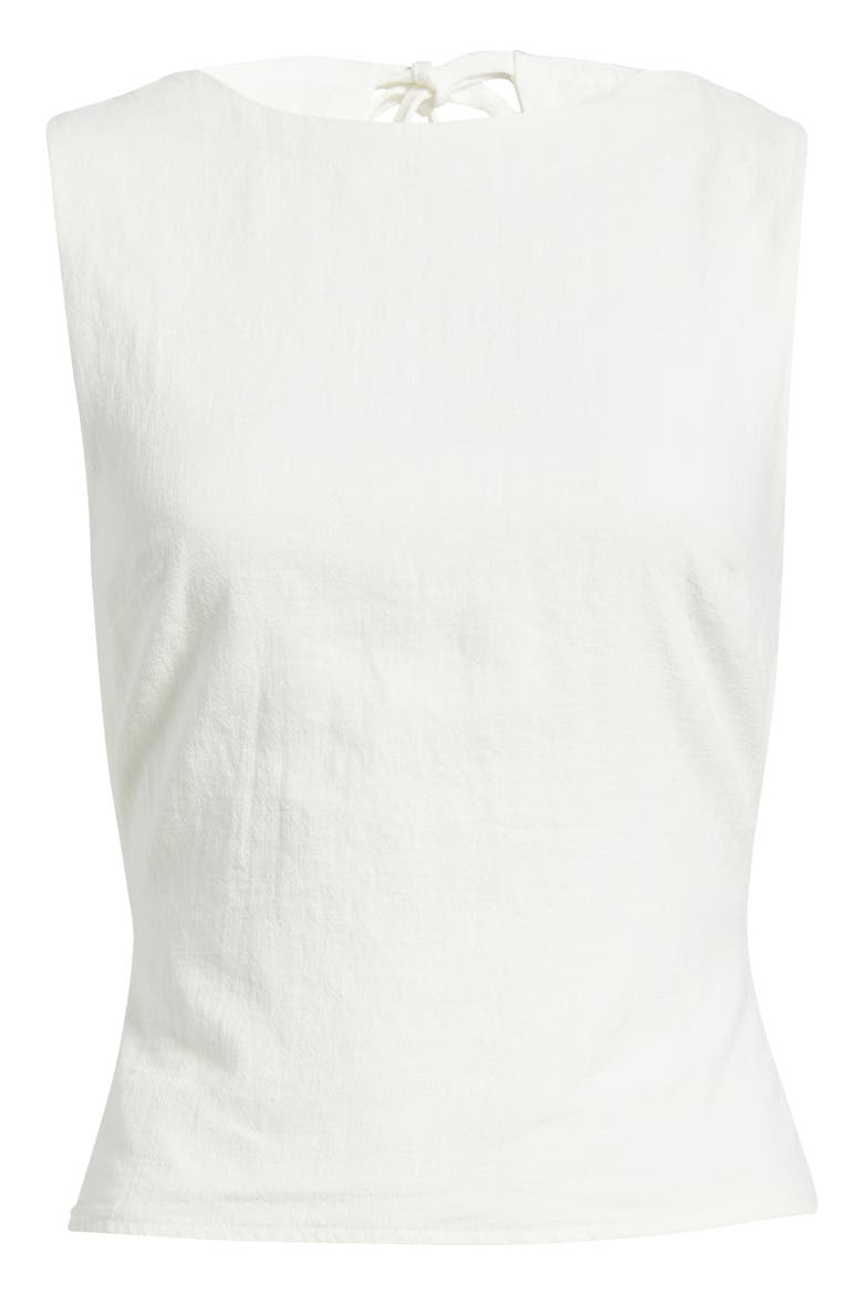 Penelopie Open Back Linen Blend Tank, Alternate, color, WHITE