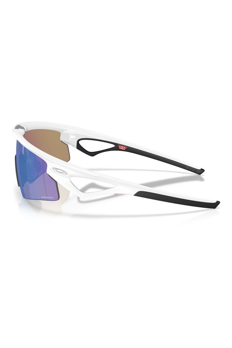 Sphaera Strike Rectangular Shield Sunglasses, Alternate, color, MATTE WHITE / PRIZM SAPPHIRE