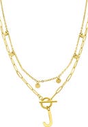 Adornia Initial Pendant Layered Chain Necklace
