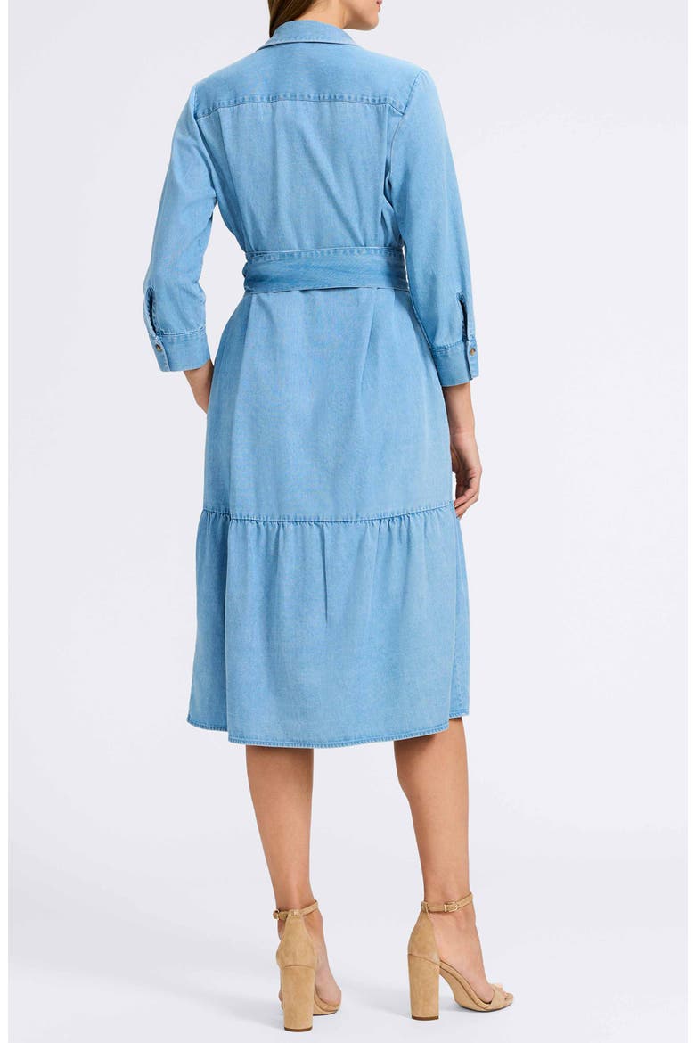Ivy Long Sleeve Belted Denim Shirtdress, Alternate, color, BLEACH WAS