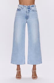 Pistola Lana Raw Hem High Waist Crop Wide Leg Jeans