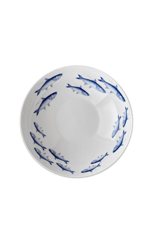 Caskata School Of Fish Wide Serving Bowl In Blue