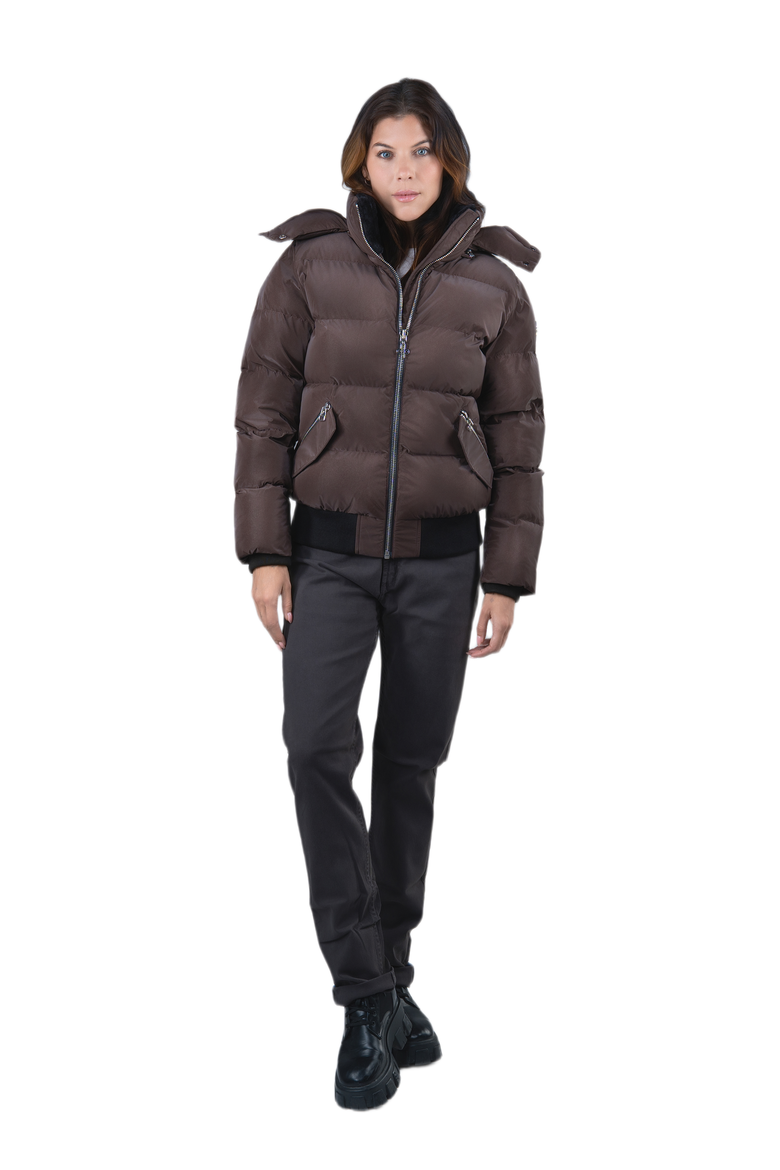 Women's Woody Bomber Quilted Coat, Alternate, color, MOCHA DIAMOND