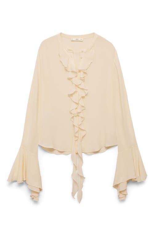 Mango Flint Ruffle Button-up Top