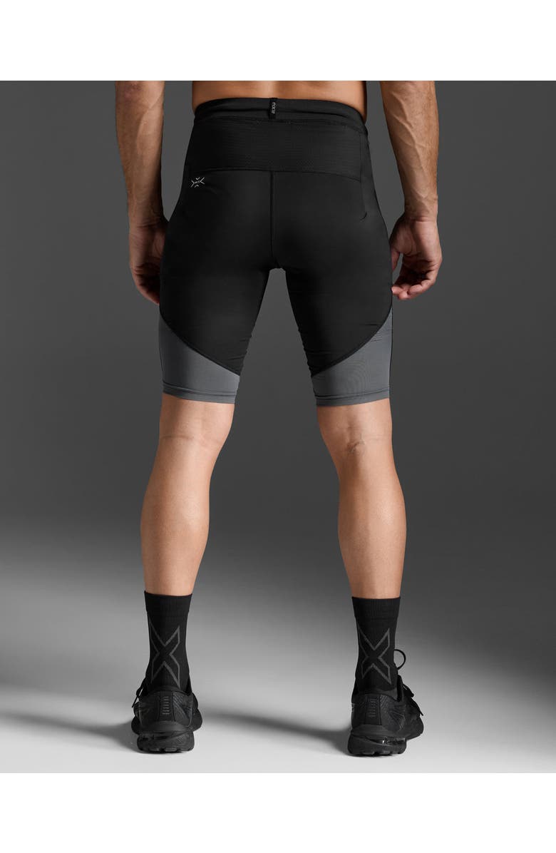 2XU Light Speed React Comp Shorts, Alternate, color, Black/White Reflective