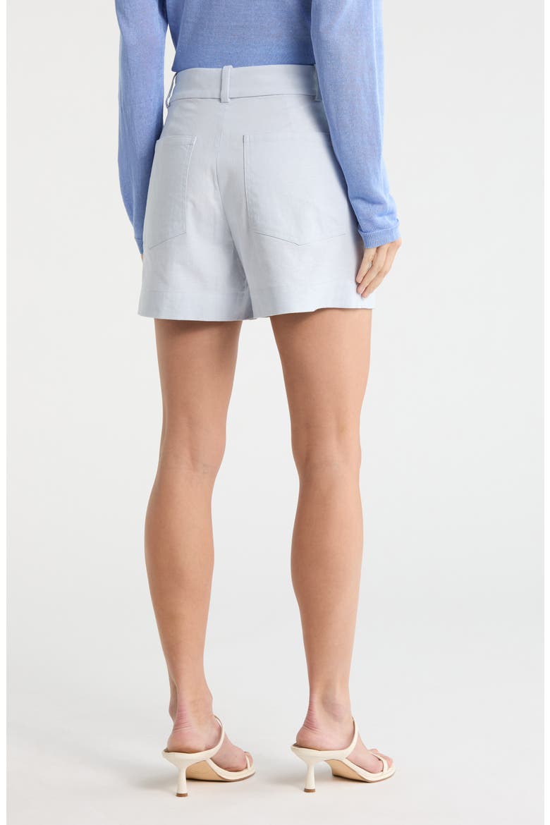 Casual Linen Blend Shorts, Alternate, color, SURF MIST