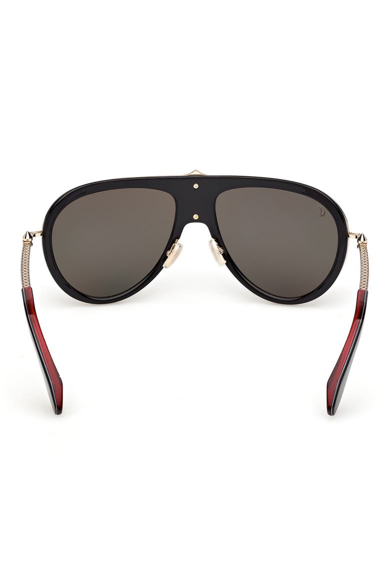 Greggo 61mm Pilot Sunglasses, Alternate, color, BLACK / GUNMETAL RED ENAMEL