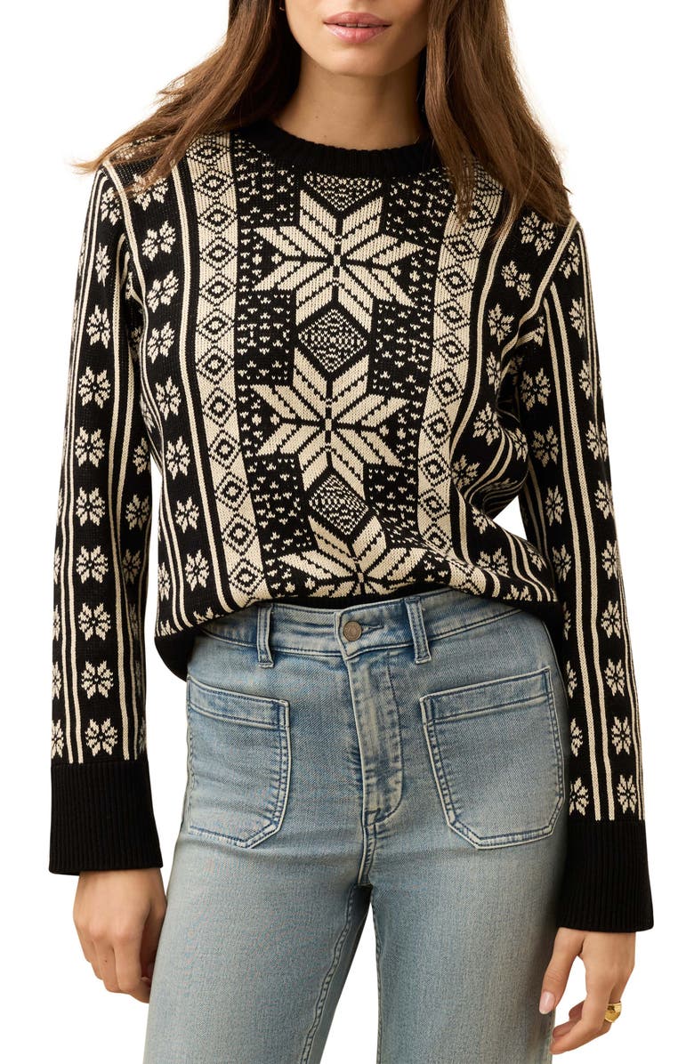 Faherty Sun Valley Fair Isle Sweater, Main, color, Midnight Snowflake