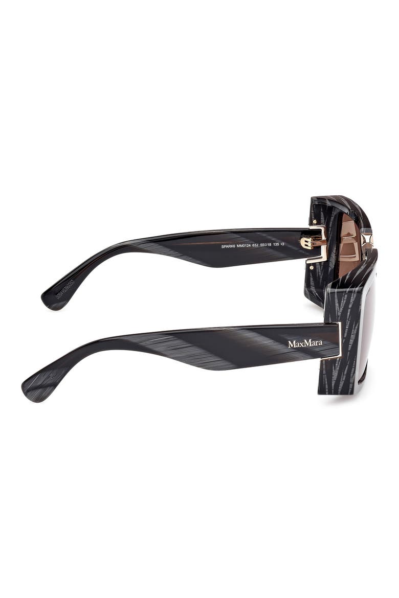 55mm Rectangular Sunglasses, Alternate, color, BLACK HORN/ PALE GOLD / OLIVE