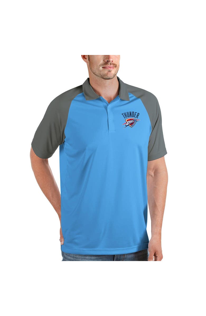 ANTIGUA Men's Antigua Blue Oklahoma City Thunder Nova Raglan Polo, Alternate, color, 