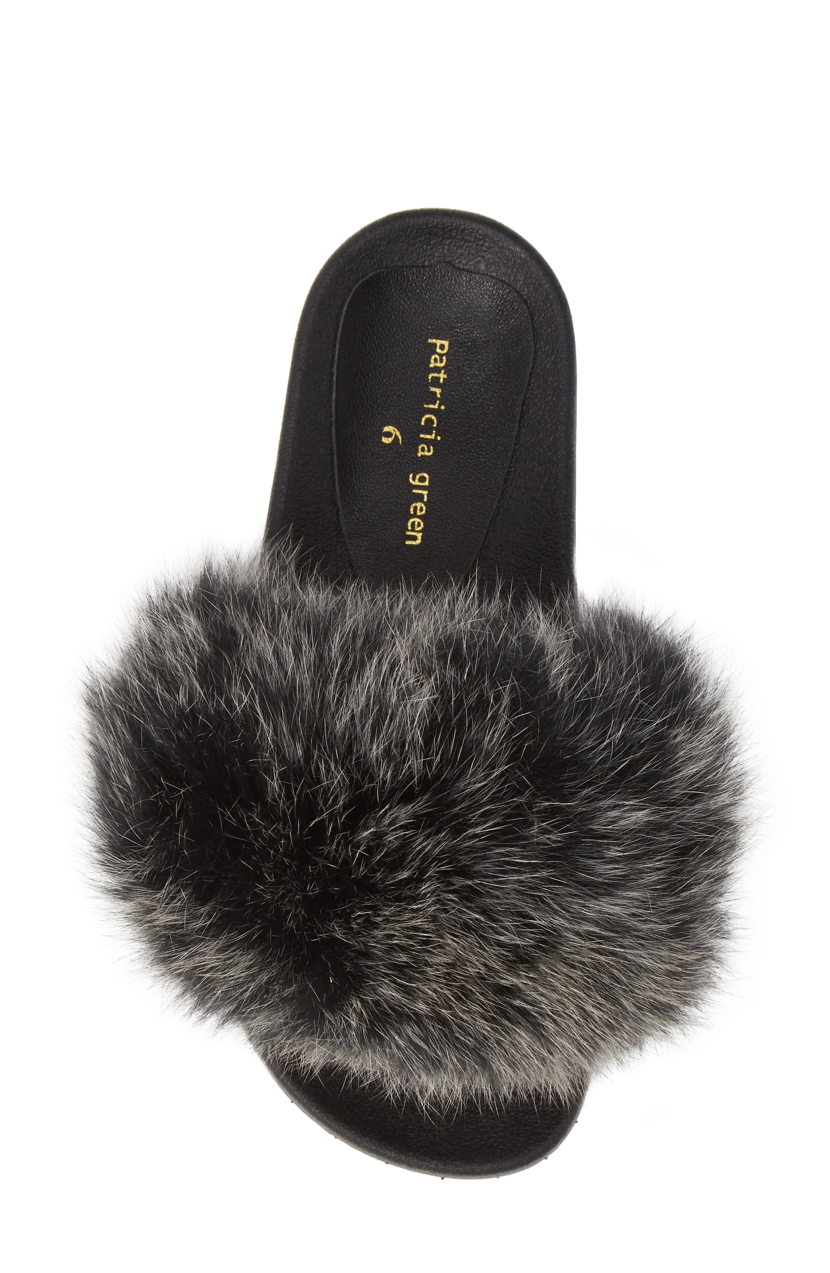 patricia green Foxy Genuine Fox Fur Slipper, Alternate, color, 