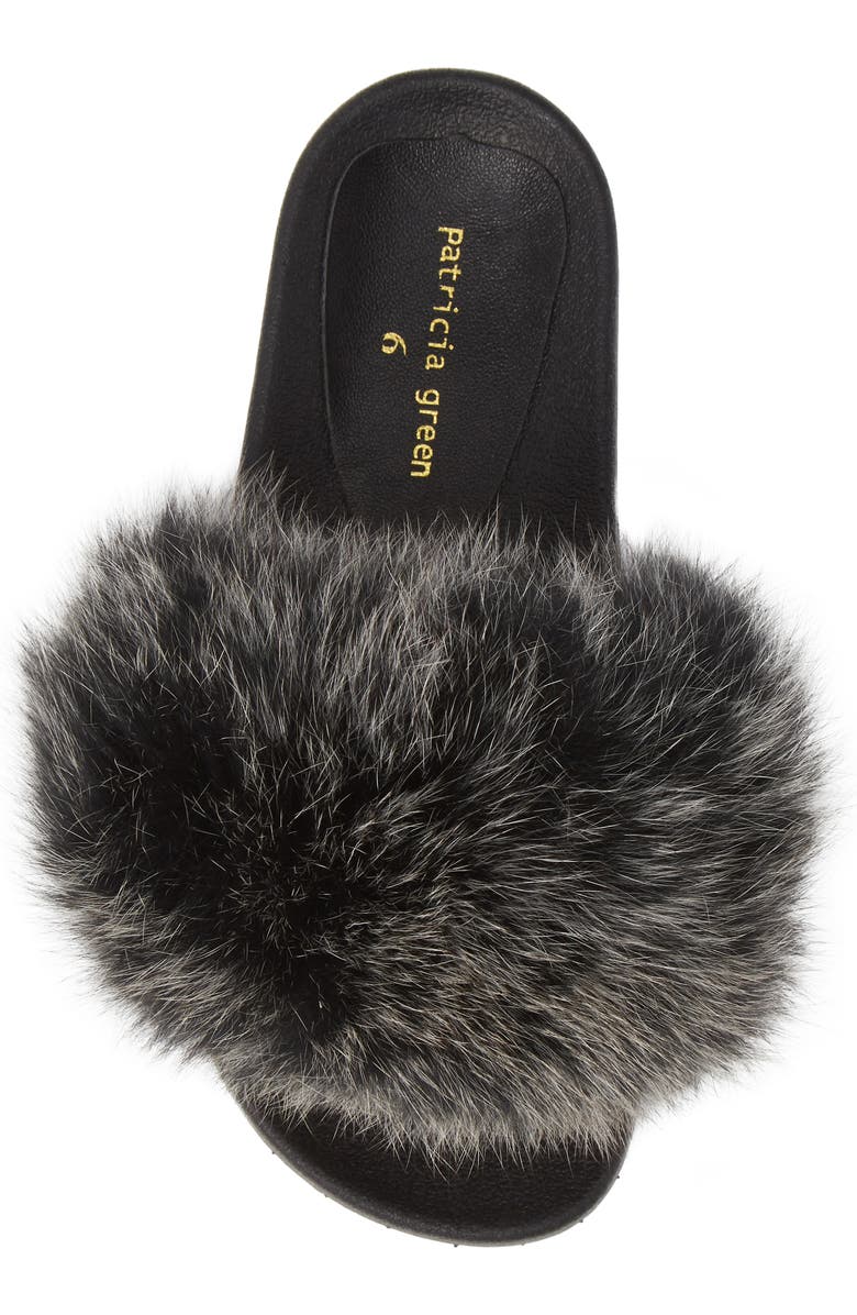 patricia green Foxy Genuine Fox Fur Slipper, Alternate, color,