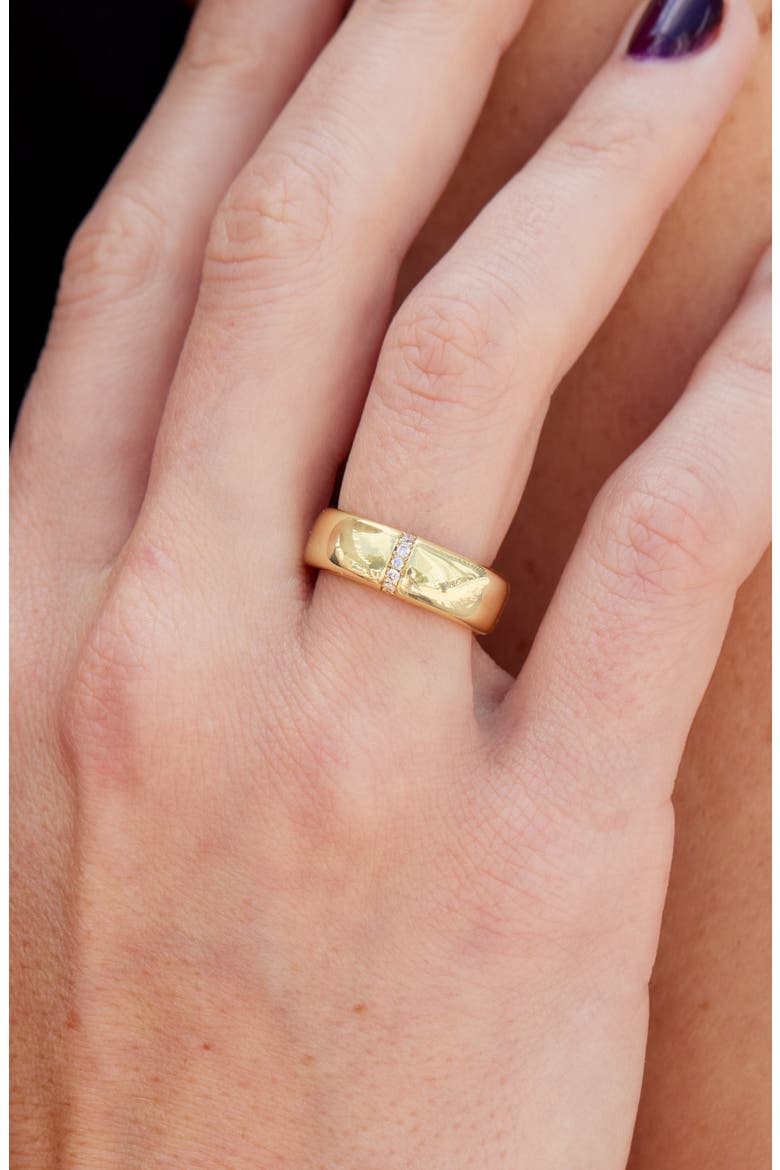 Cubic Zirconia Polished Band Ring, Alternate, color, YELLOW
