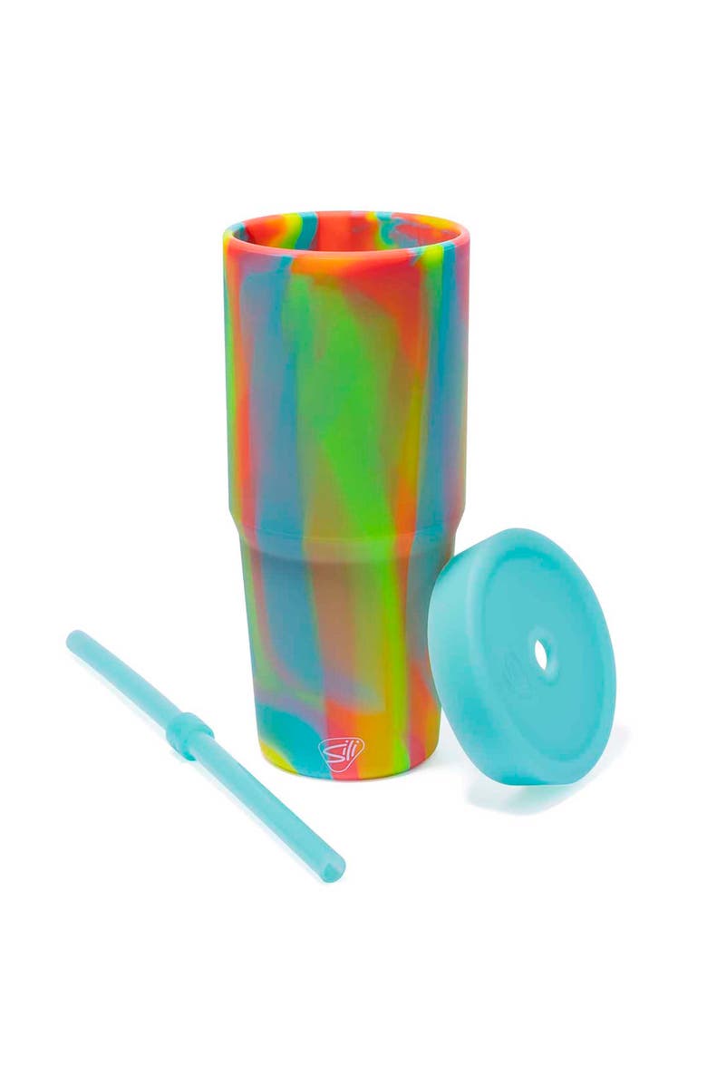 Silipint Silicone 32Oz Straw Tumblers 2 Pk, Alternate, color, Multicolored