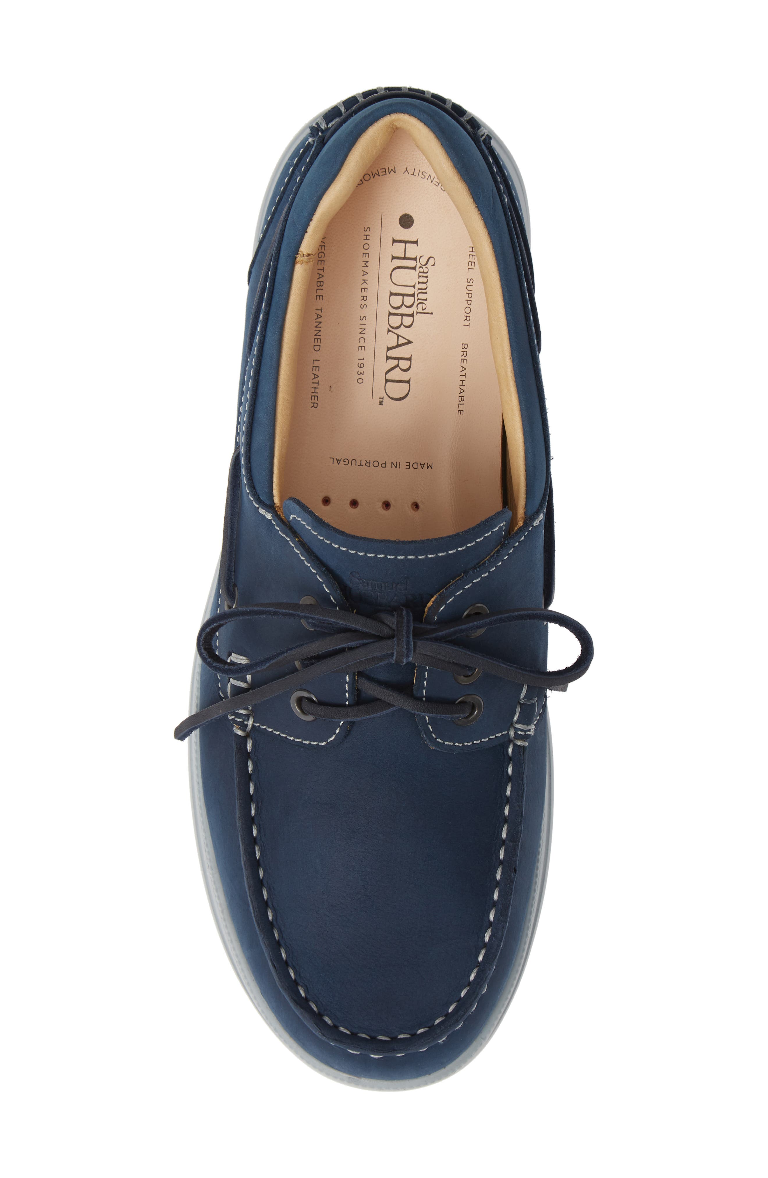 New Endeavor Moc Toe Boat Shoe, Alternate, color, BLUE WAXED NUBUCK