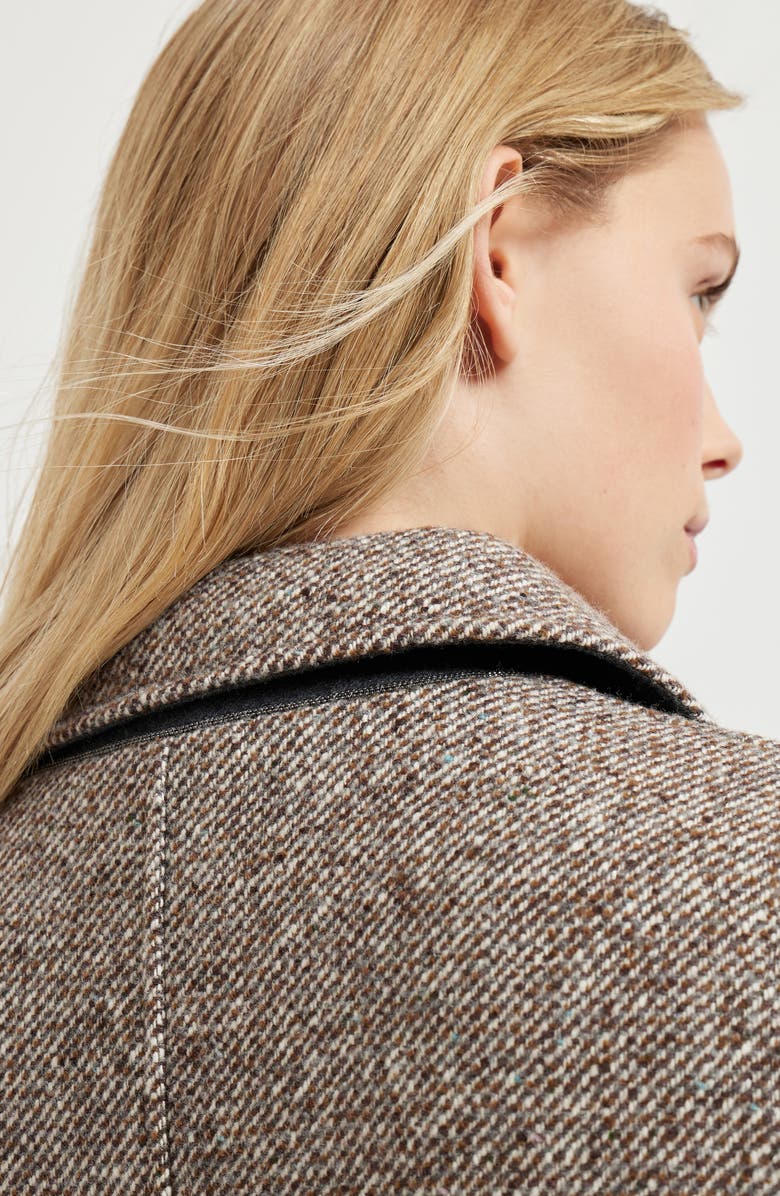 Brunello Cucinelli Mélange diagonal coat, Alternate, color, Light Brown