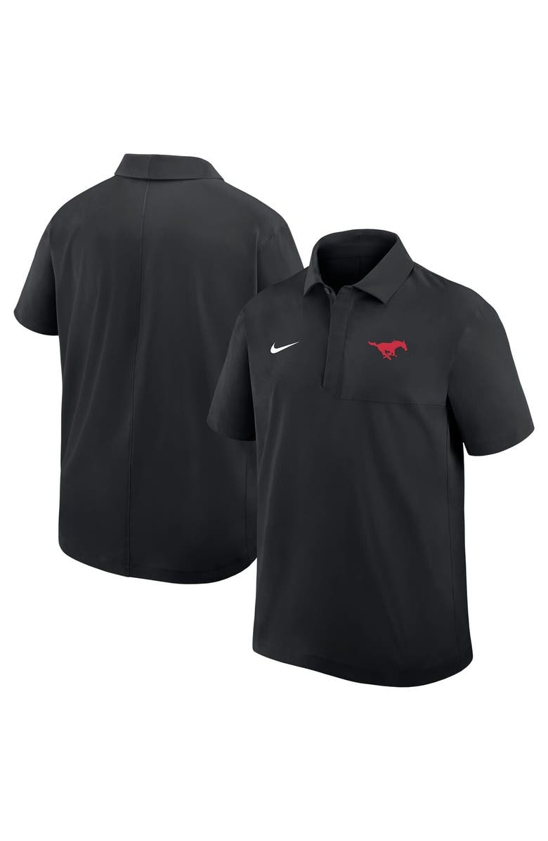 Nike Men's Nike Black SMU Mustangs 2025 Sideline Polo, Main, color, Black