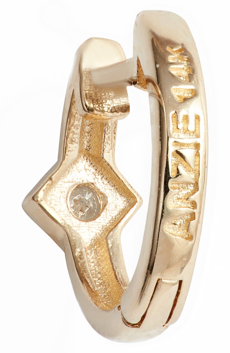 Anzie Cleo Diamond Huggie Hoop Earrings, Alternate, color, Gold/ Diamond