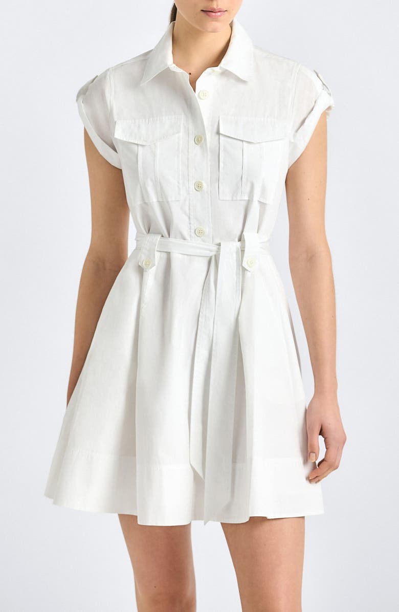 Derek Lam 10 Crosby Azora Poplin Shirtdress, Main, color, White
