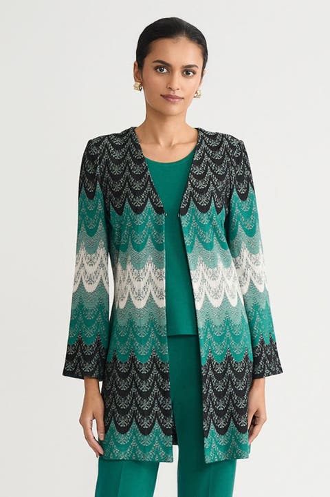 Heritage Scalloped Jacquard Soft Knit Jacket