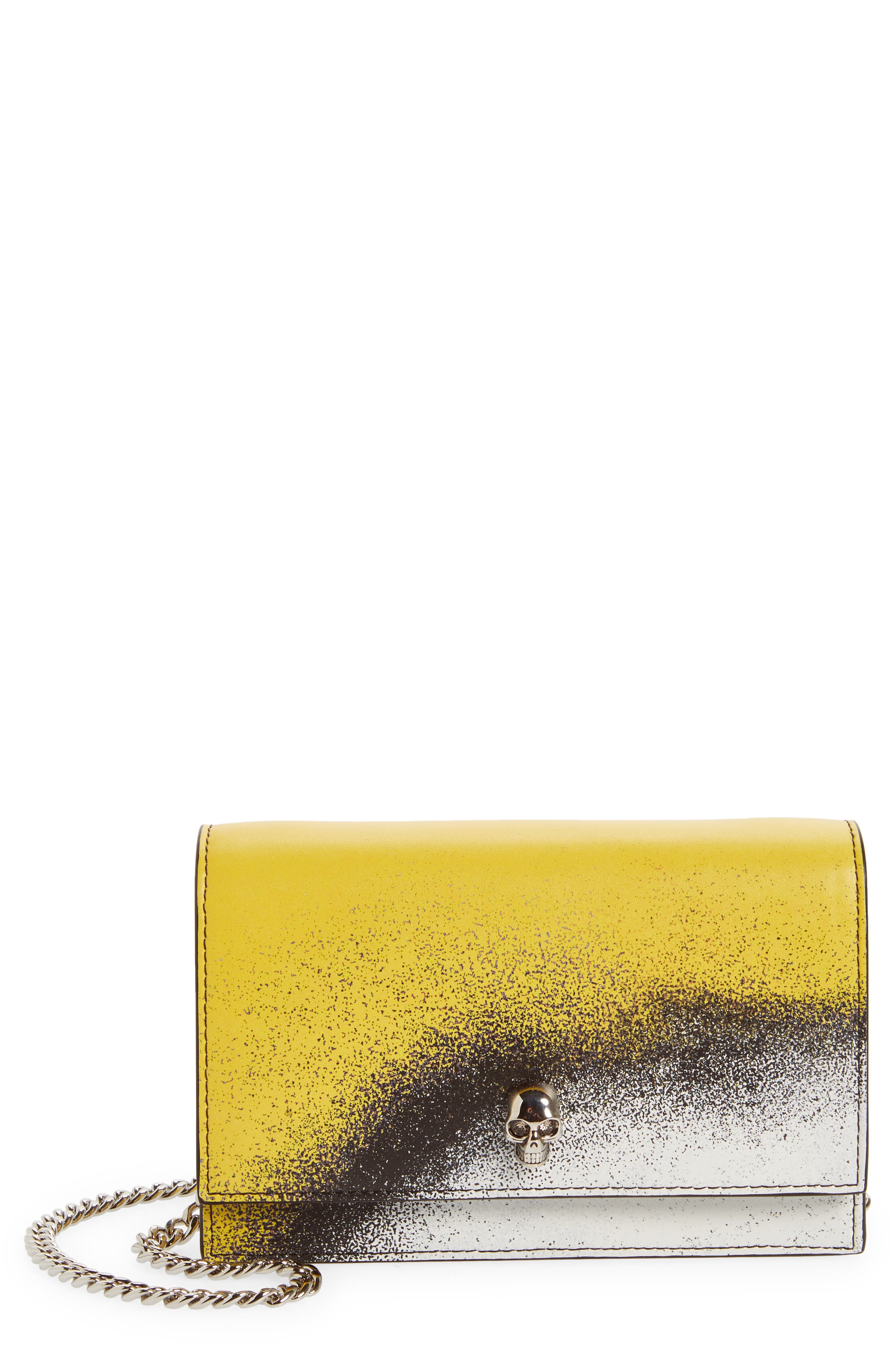 McQueen Small The Skull Leather Crossbody Bag, Main, color, 