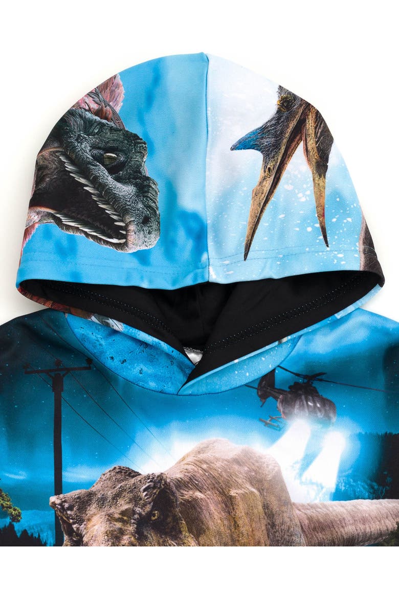Jurassic Park T-Rex Fleece Hooded Sweatshirt, Alternate, color, Navy Blue