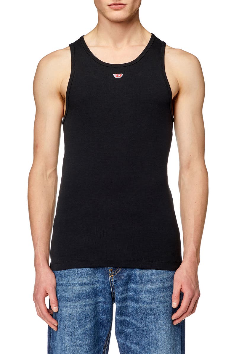 DIESEL<sup>®</sup> T-Lifty-D Fitted Tank Top, Main, color, Black