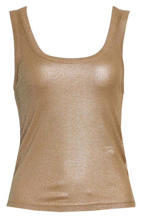 Tiana Ruched Metallic Tank