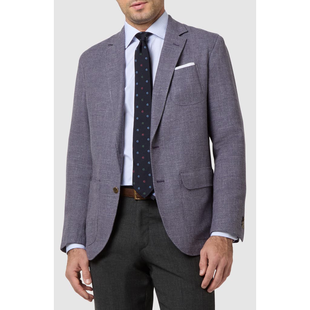 Sid Mashburn Ghost Melange Wool & Linen Blend Sport Coat In Twilight Hopsack