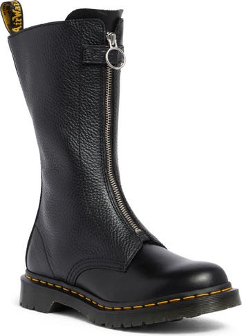 1B99 Front Zip Leather Boot