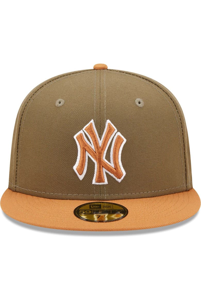 Men's New Era Olive/Brown New York Yankees Two-Tone Color Pack 59FIFTY Fitted Hat, Alternate, color, Olive