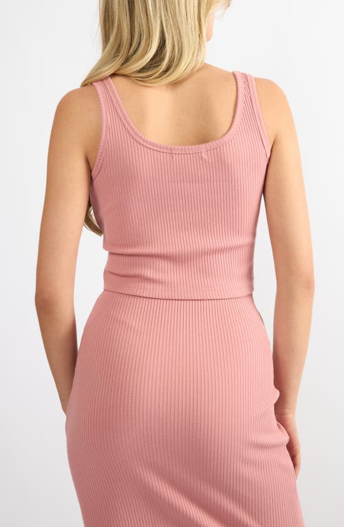 Viens Avec Moi Timeless Ribbed Crop Tank In Pink