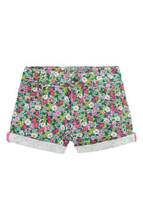 Kids' Floral Stretch Denim Shorts (Multi Flower Summerbed) (Toddler, Little Kid & Big Kid)