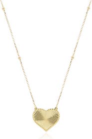 The Lovery Fine Jewelry Fluted Gold Single Heart Necklace