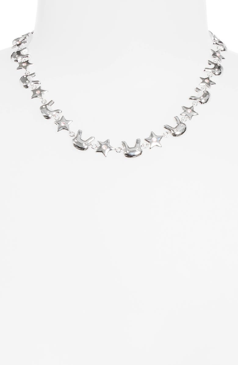 Sandy Liang Terminator Bunny & Star Necklace, Alternate, color, Silver