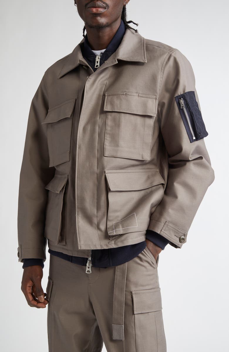 Sacai x WTAPS<sup>®</sup> Layered Chore Jacket, Alternate, color, Taupe