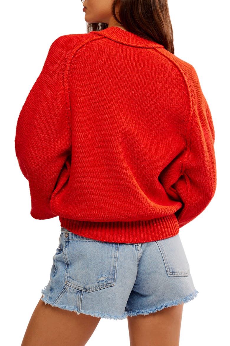 Riley Mock Neck Sweater, Alternate, color, FIERY RED