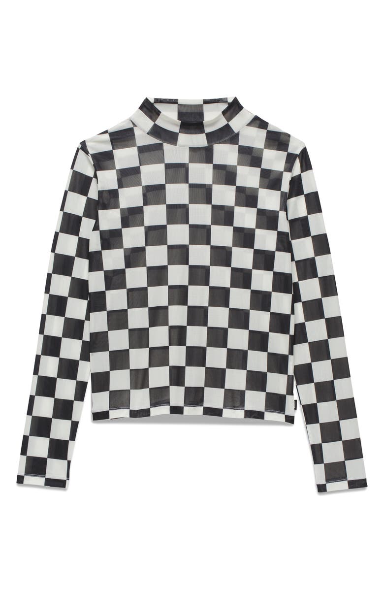 Vans Position Checker Mock Neck Mesh Top, Alternate, color,