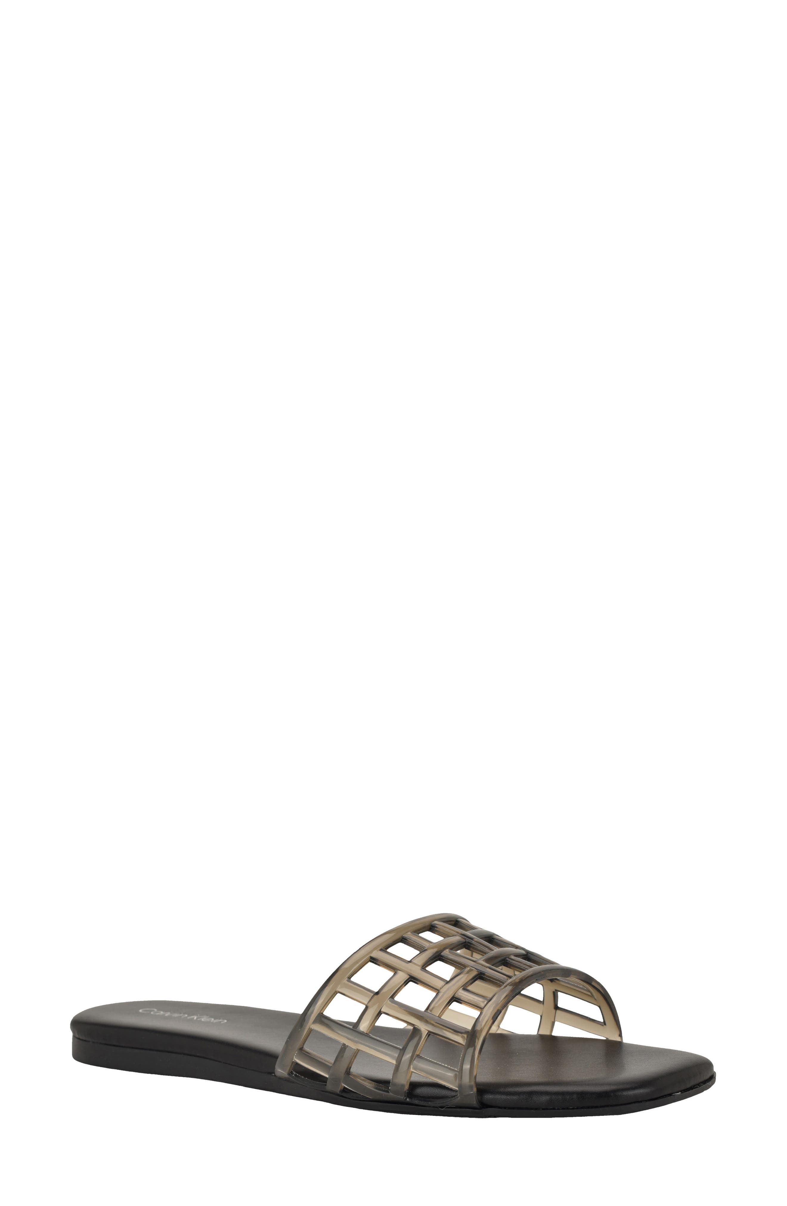 Calvin Klein Yelena Jelly Slide Sandal, Main, color, Black