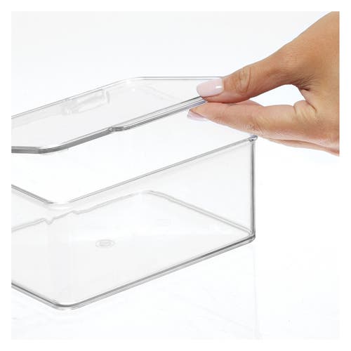 Mdesign Plastic Playroom/gaming Storage Organizer Box, Hinge Lid, 8 Pack In Transparent