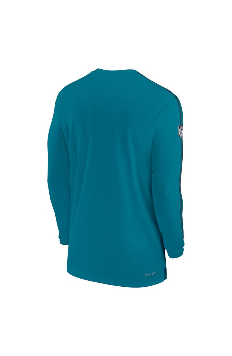 Nike Men's Nike Teal Jacksonville Jaguars Sideline Coach UV Performance Long Sleeve T-Shirt, Alternate, color, Teal