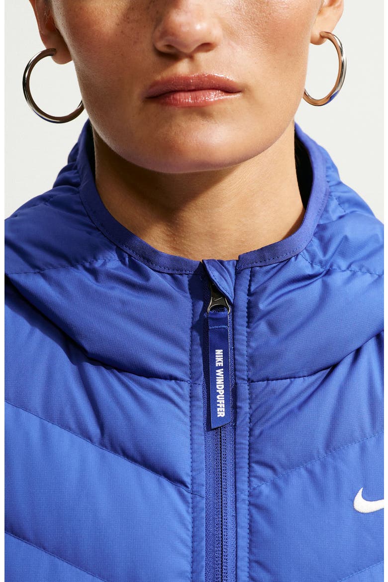 Sportswear Windpuffer Therma-FIT Hooded 550 Fill Power Down Jacket, Main, color, OLD ROYAL/ OLD ROYAL/ SAIL